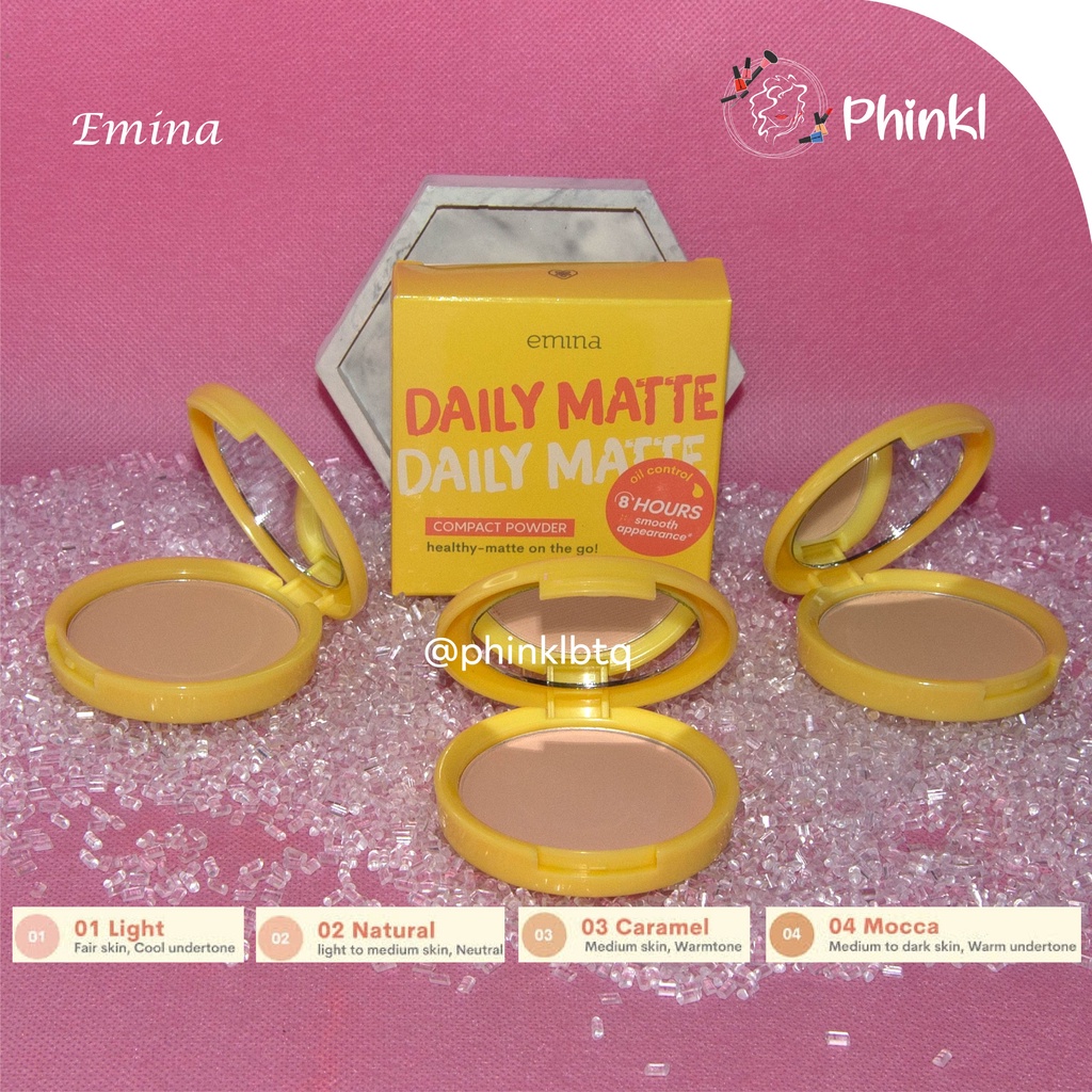 `ღ´ PHINKL `ღ´ ╰☆☆ 𝔢мιℕά ☆☆╮ Emina Daily Matte Compact Powder bedak padat anti wajah berminyak cocok untuk remaja ke kampus natural