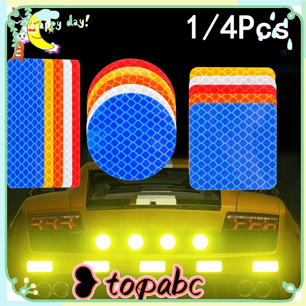 Top 1/4Pcs Strip Reflektif Mobil Stiker Bumper Pintu Kotak/Biru/Orange/Putih/Kuning Baru