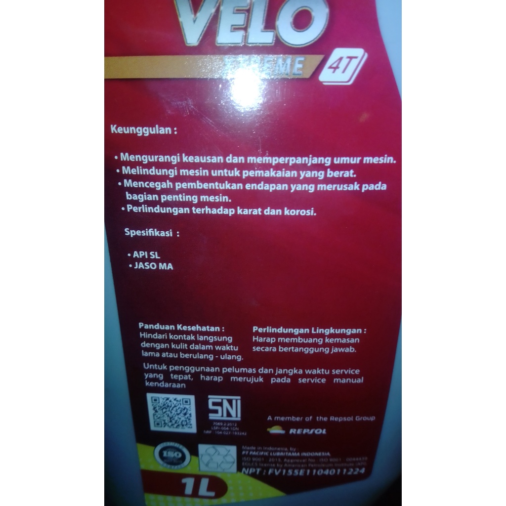 oli mesin us lube velo 4t 1lt