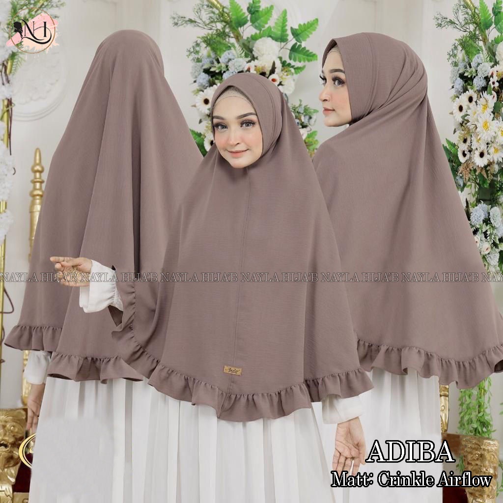 HIJAB INSTAN PET JUMBO CRINCLE AIRFLOW JILBAB JUMBO ADIBA REMPEL PET ANTEM