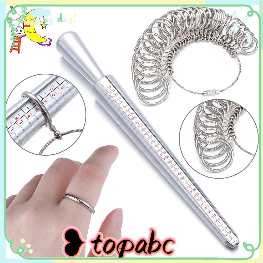 Top Finger Ring Sizer Ring Sizer Aksesoris Profesional Measure Stick Alat Ukur Cincin