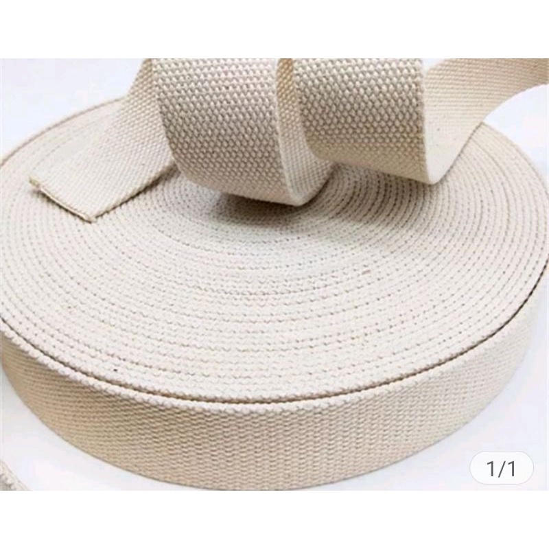 Webbing Raw white cotton 3.8