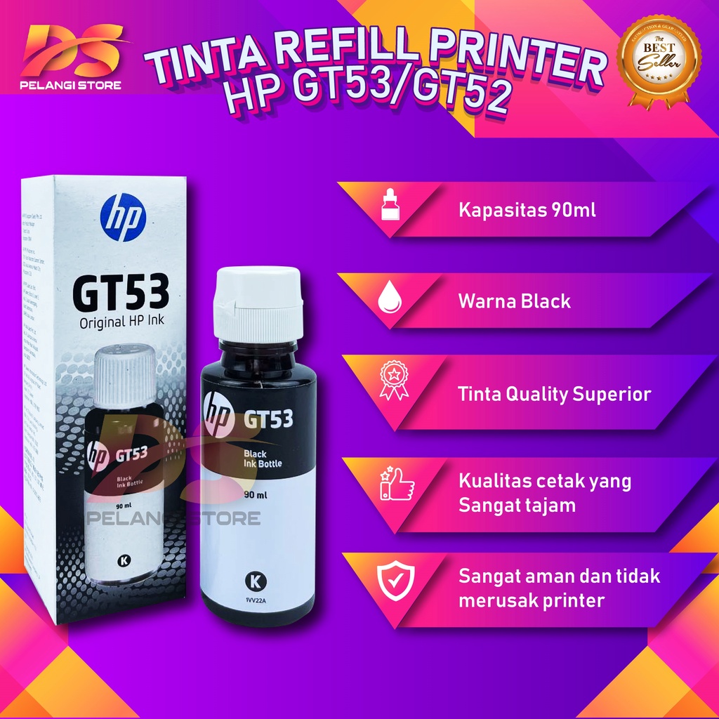 1 SET 4 PCS Tinta HP GT53 GT52 Tinta Printer HP GT 5810 GT 5820 Botol Baru