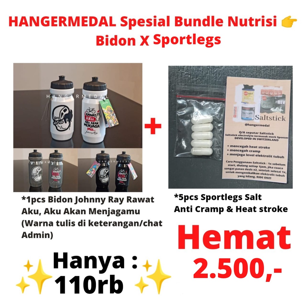 Hangermedal Spesial Bundle Paket Nutrisi  Bidon Johnny Ray X Sportlegs