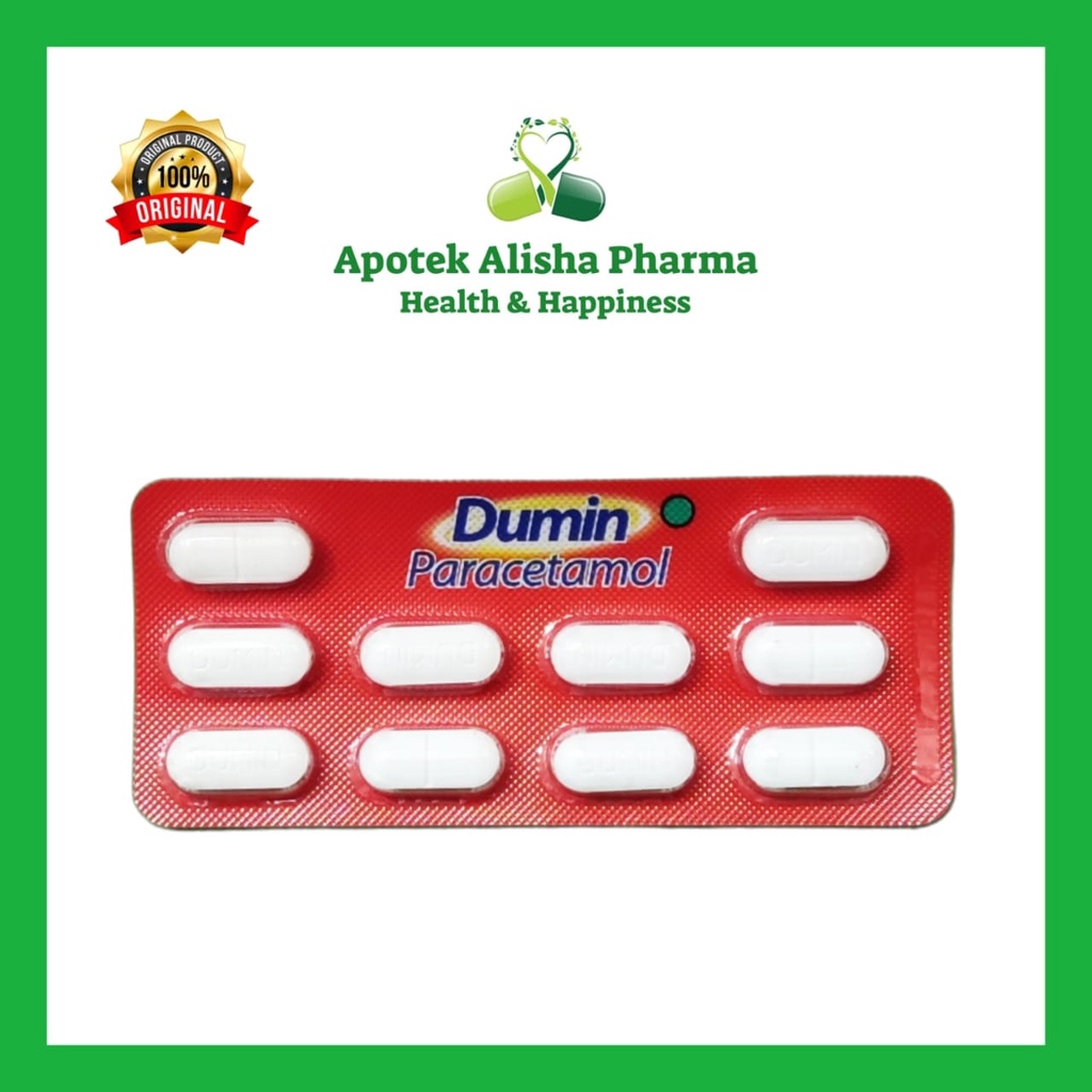 Dumin Tablet (Strip 10tablet) - Dumin Parasetamol Tablet Obat Pereda Nyeri/Sakit Kepala/Pusing/Penurun Panas/Demam