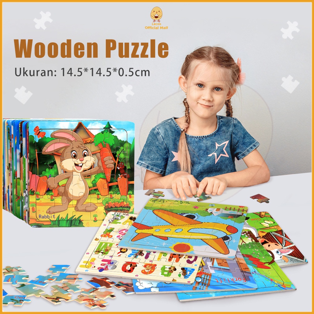 Poney Puzzle kayu anak kartun Wooden toys Puzzel kayu mainan edukasi