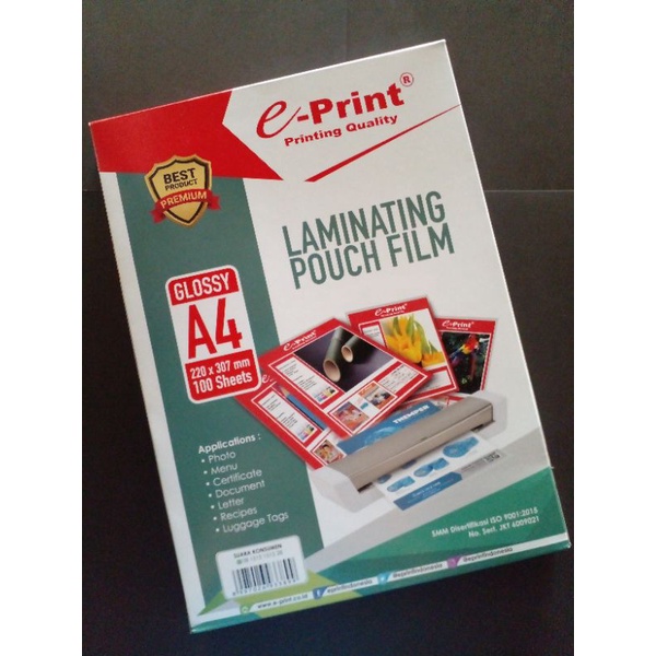 

[Real Pict 100%] Plastik Laminating Ukuran A4 Merk e-Print