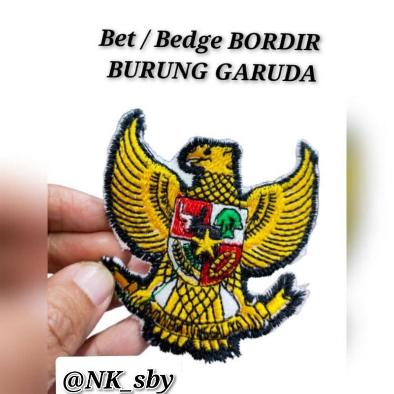 BET/BEDGE  BORDIR BURUNG GARUDA PANCASILA