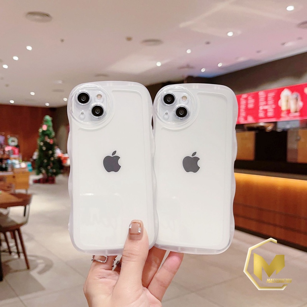 SOFTCASE SOFT SILIKON WAVE GELOMBANG CLEAR CASE BENING IPHONE 7 8 7+ 8+ X XS XR XS MAX 11 12 13 14 PRO MAX MA3748