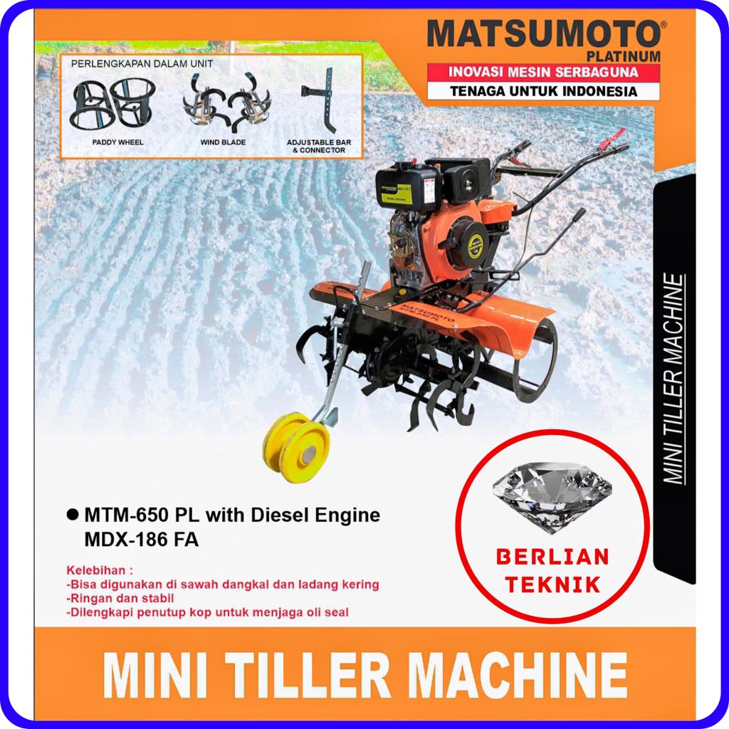 Traktor Sawah Tiller Matsumoto MTM 650 PL + Mesin Solar 10 HP
