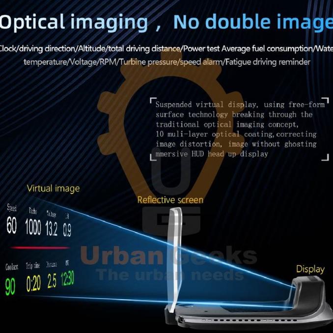 Head Up Display Hud Gauge Speedometer Digital Obd2 Gps Navigation