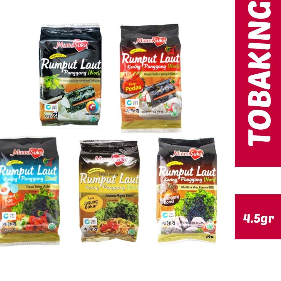 

MamaSuka Rumput Laut Kering Panggang Roasted Nori Seaweed All Varian 4.5g の