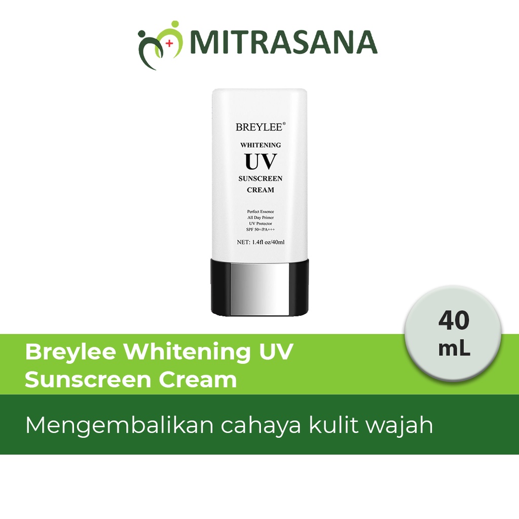 BREYLEE Whitening UV Sunscreen Cream - Krim Tabir Surya SPF 50++ Pelindung Wajah dari Sinar Matahari , Anti-Aging (40 ml)