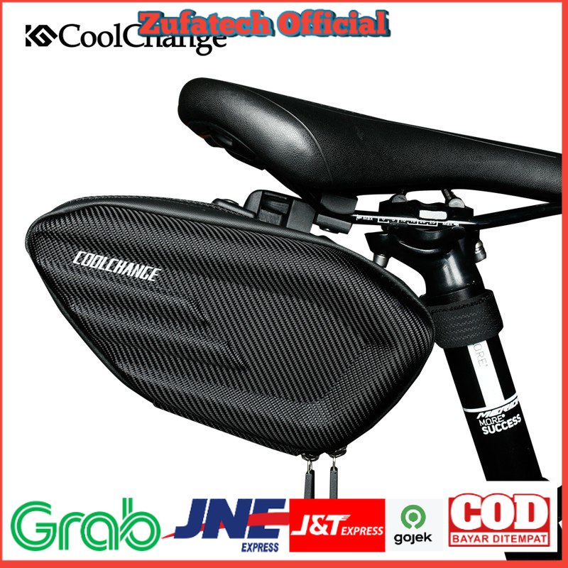 CoolChange Tas Jok Sepeda Reflective Seat Tail Bag Waterproof - 12025 - Black