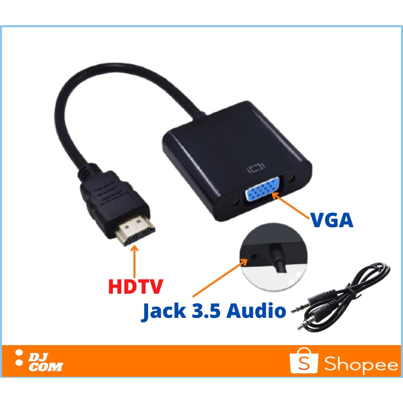 Kabel HDTV To VGA Audio Set Top Box PC Komputer Laptop Proyektor