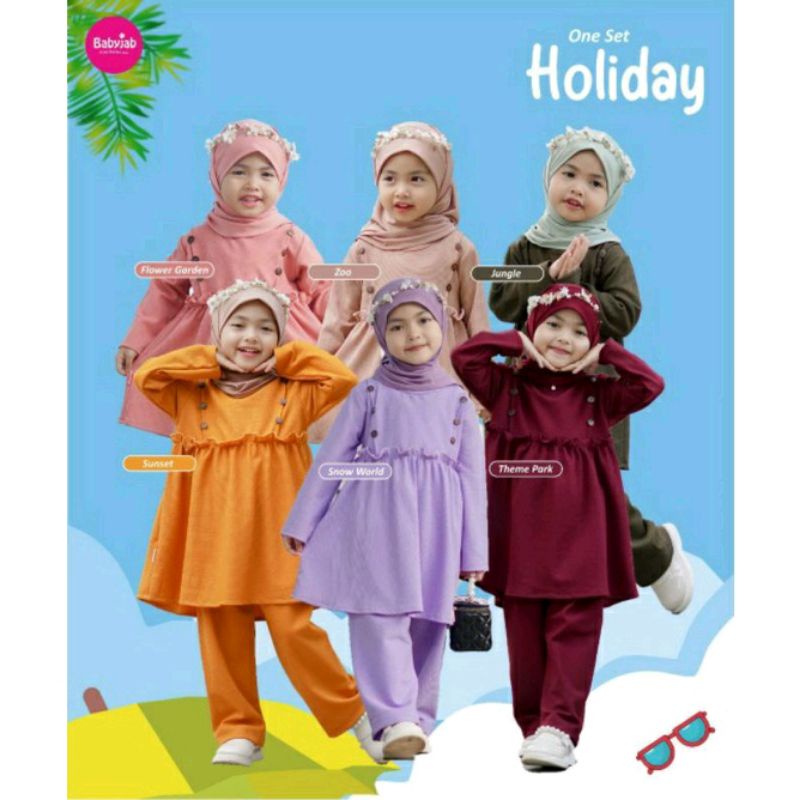 One set Babyjab lucu / one set holiday / one set waffle uniqlo anak