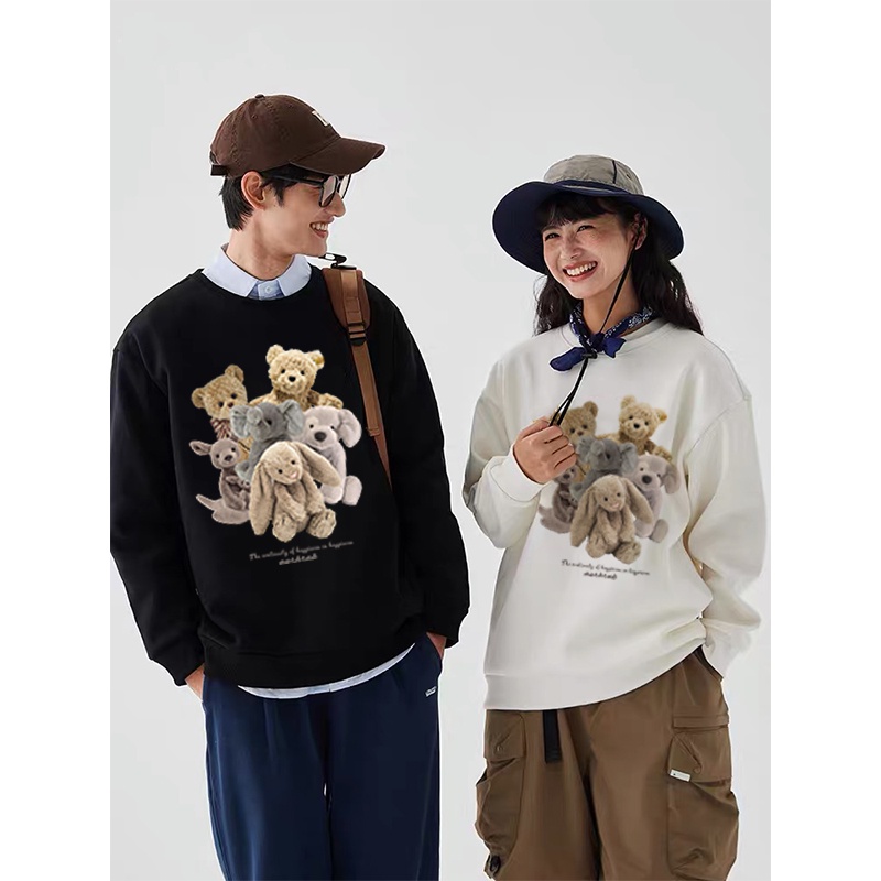 [chaoo.id]Sweater Oversize Teddy Bear Unisex Sweater Saku Boneka Beruang Lucu Unik Berkualitas Oversize Korean Style