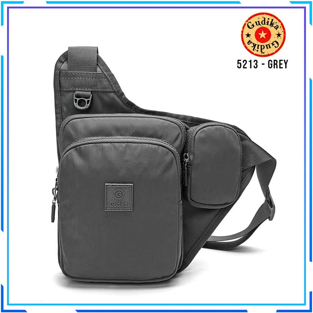 GUDIKA 5213 - Tas Waistbag Wanita Kekinian Import Original Terbaru Bahan Nilon Waterproof Anti Air Sling Bag Premium Korea bisa muat banyak barang banyak slot kocek terlaris - tas wanita - tas cewek - tas kerja - tas pinggang - gudika bag - tas gudika