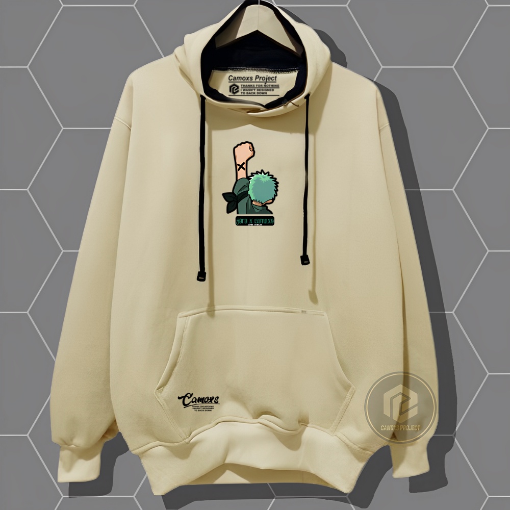 Hoodie Pria Distro Aesthetic Sweater Oversize COD Hodie Cowok/cewek Anime Zoro Terpopuler Hudi Unisex Terbaru Suiter Hodie Warna Cream Hudie Hodi Original