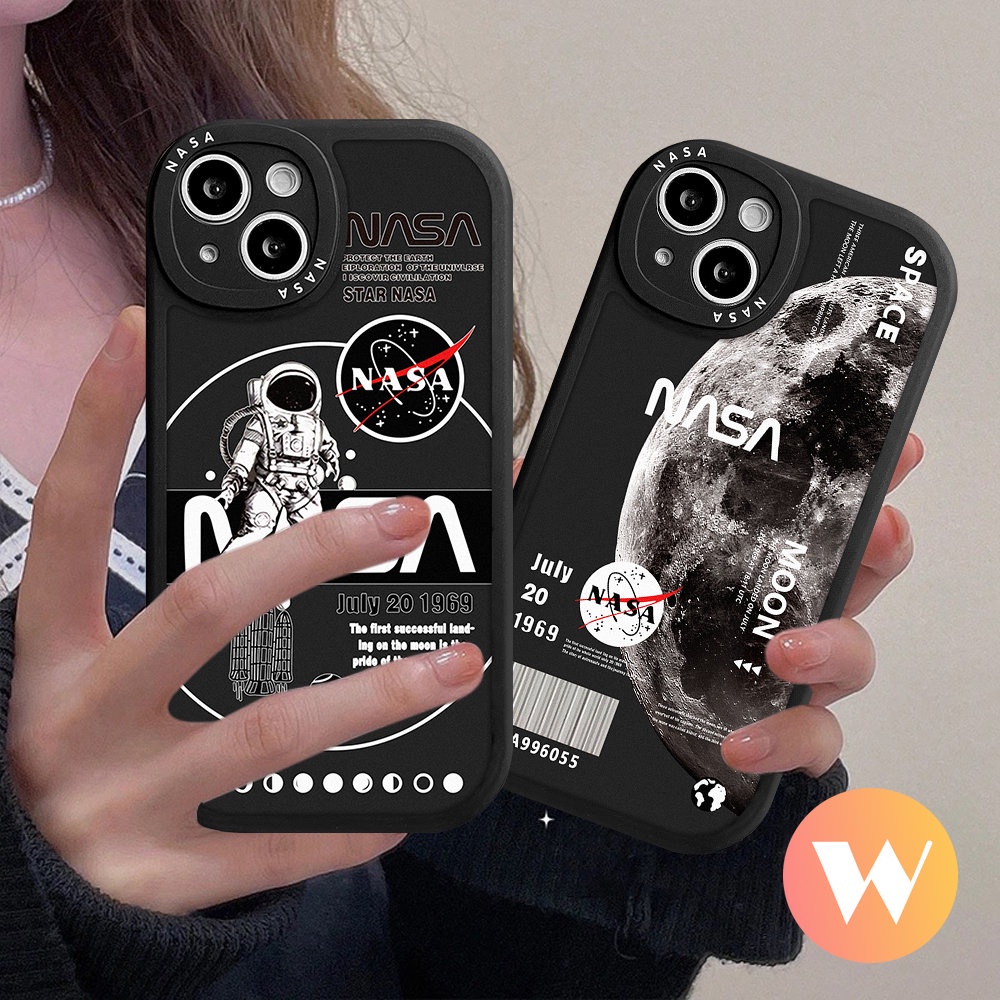 IPHONE Case Kompatibel Untuk Iphone11 7Plus XR X XS Max7 8 6s 6plus 13 11 12 14 Pro Max SE 2020 Astronot Lembut Trendi Merek NASA Shockproof Phone Cover