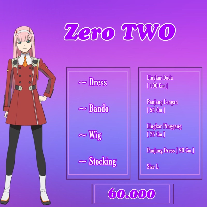 RENTAL KOSTUM ZERO TWO