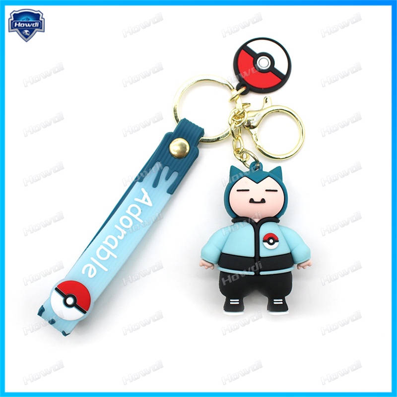 Gantungan Kunci Pokemon Lucu Pikachu Anime Angka Tas Liontin Resin Fighting Pikachu Keyring Colorful Mobil Anime Key Chains