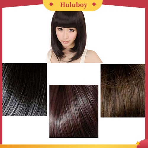 Wig Rambut Sintetis Model Pendek Lurus BOBO Dengan Poni Untuk Wanita