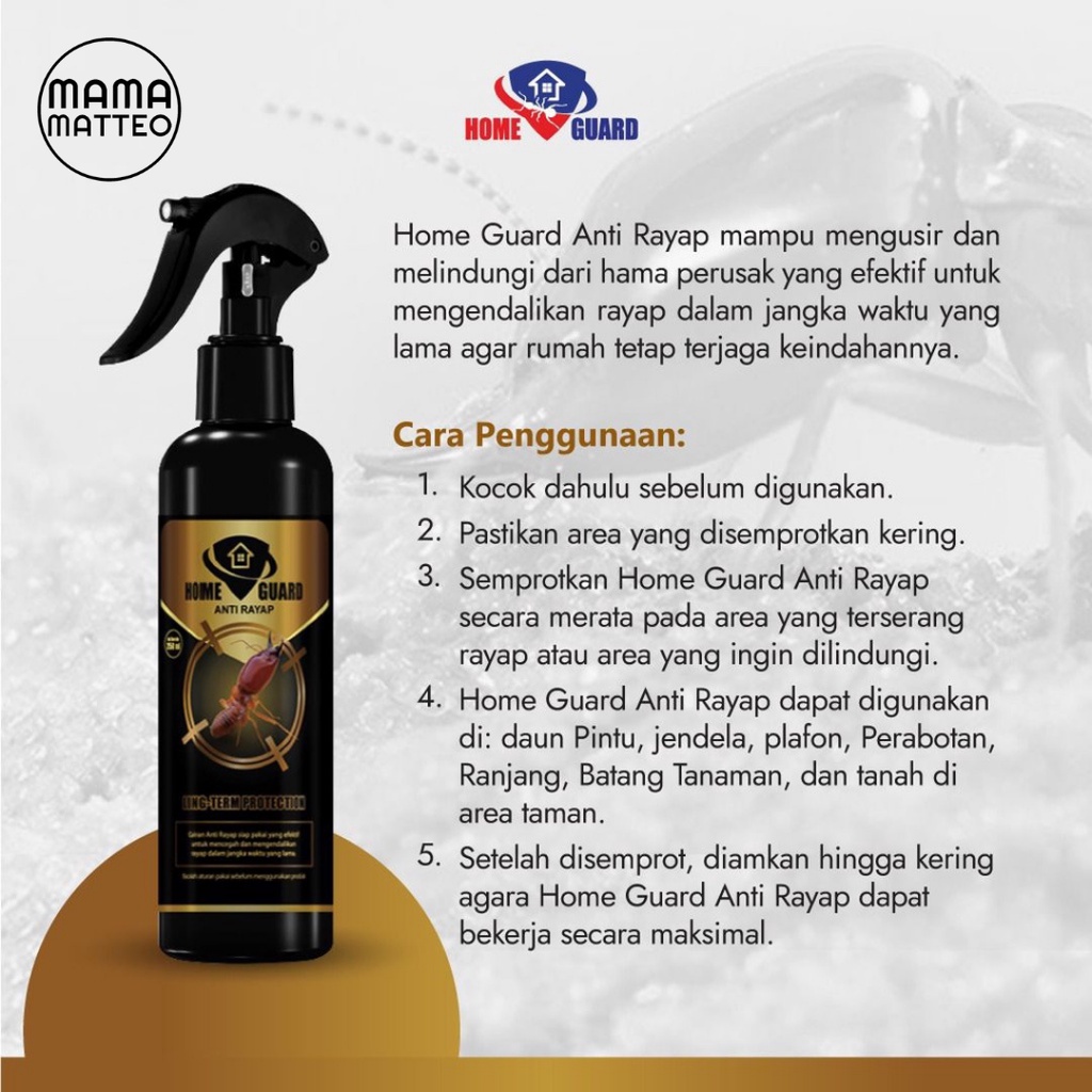 HOMEGUARD Anti Rayap / Home Guard Pembasmi Pengusir Melindungi Rumah Dari Rayap 100ml 250ml