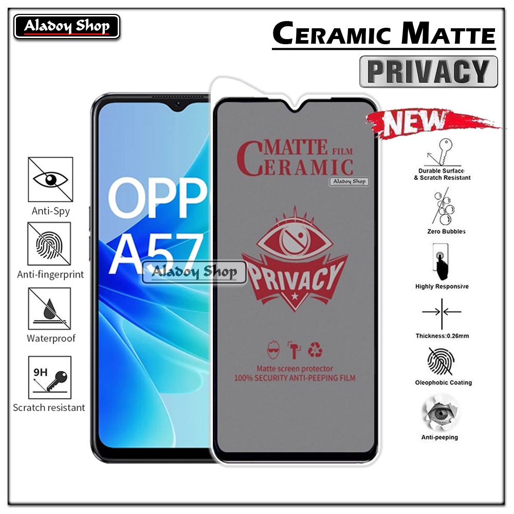 PAKET 2IN1 Anti Gores Privacy Oppo A57 4G/A47 4G/A77 4G + Tempered Glass Kamera