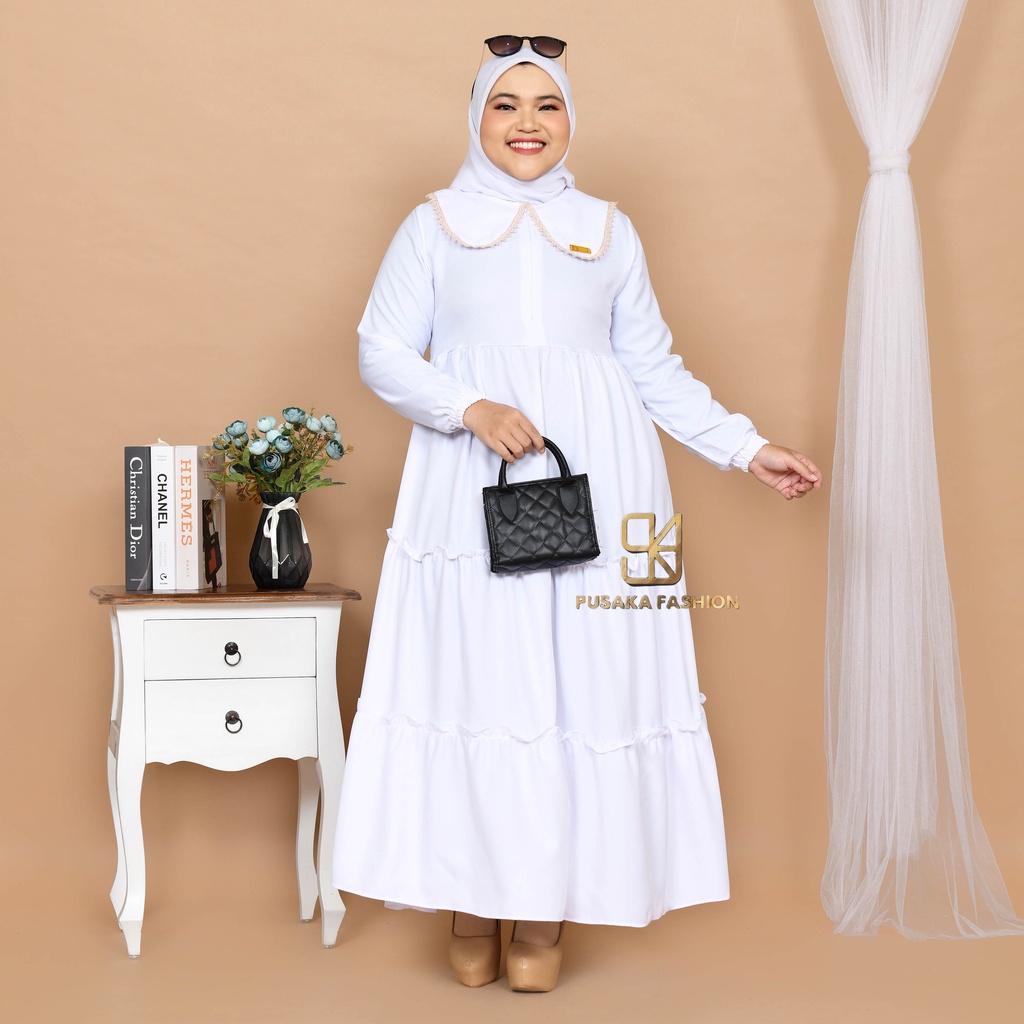 BELA MAXY Gamis perempuan dewasa jumbo pakaian muslim wanita bigsize muat sampai 80kg+ ada size fashion muslimah terbaru long dress kekinian modern murahberkualitas warna putih hitam merah bata hijau army lilac kuning lemon mustard broken white dusty moca