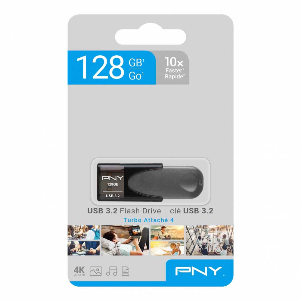 PNY Flashdisk Flash Drive Flashdrive Turbo Attache 4 USB 3.2 128/256GB