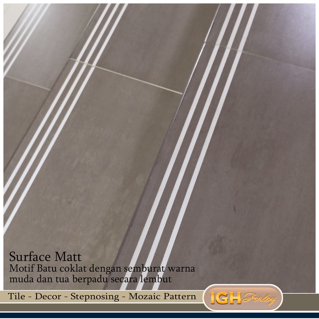 Stepnosing Granit 30x60 Motif Coklat Lembut Matt Lantai Tangga Custom Pingul bahan Granite Tile
