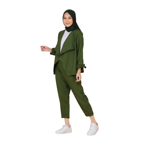 Tokomilkan - Setelan Blazer Wanita Luna  | Blazer Set Cewek Bahan Moscrape