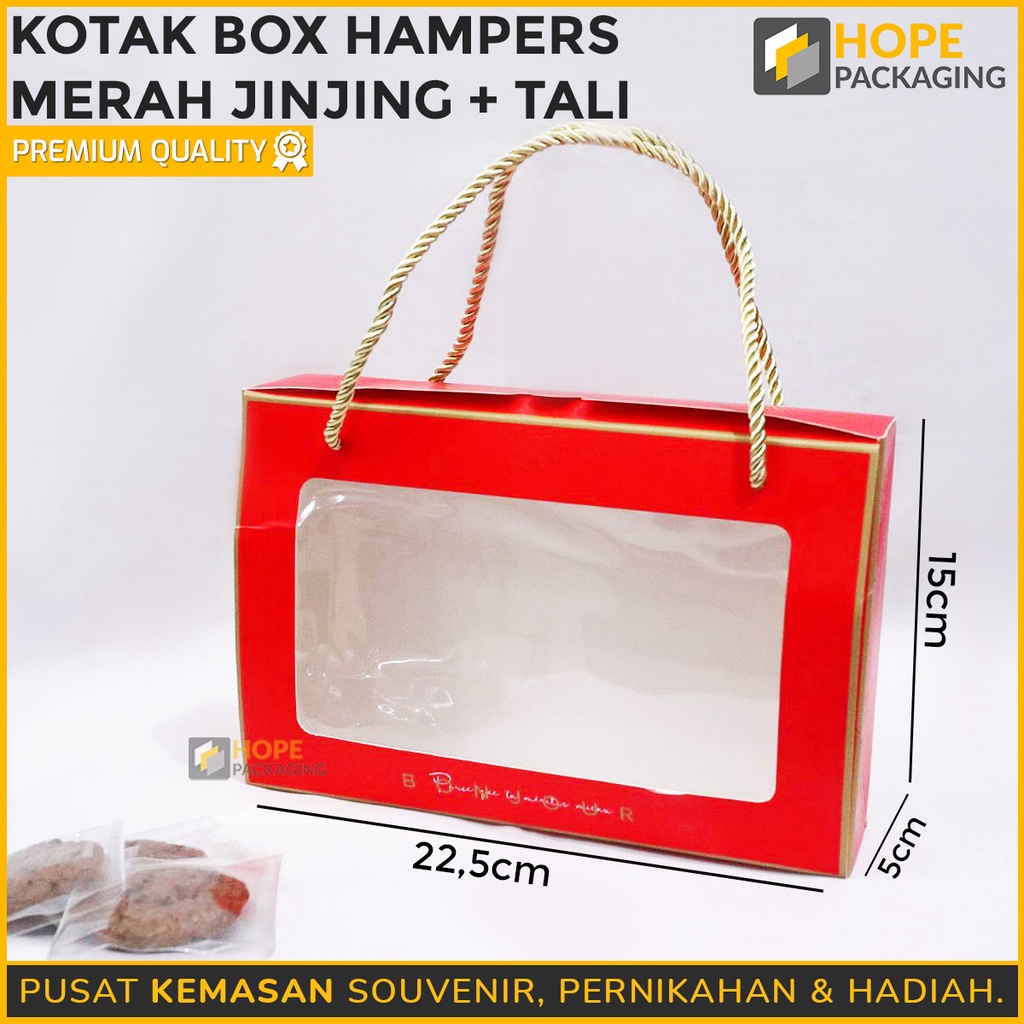

Kotak Box Merah + Tali / Box kue Kering Size 22.5 x 5 x 15 cm / Kotak Mika Kue / Kotak Kue Keranjang / Kotak Permen / Kotak Coklat / Paper Box Souvenir