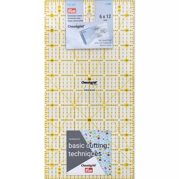 

[BISA COD] Penggaris Omnigrid Quilter's Ruler with Angles - 6" x 12