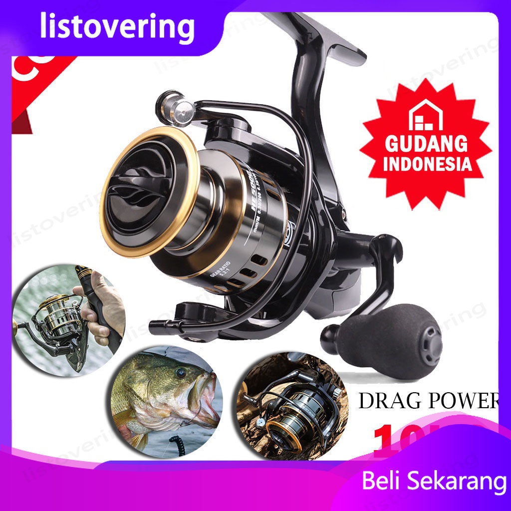 Reel Pancing Full Metal HE1000-7000 10Kg Reel Pancing Murah Reel Pancing Pegangan Kuat Reel Pancing 