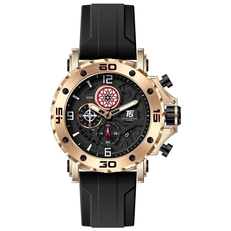 Jam Tangan Pria T5 H 3956 / T5 H3956 Original Kasual Chronograph Tali Rubber Jam Tangan T5 Original