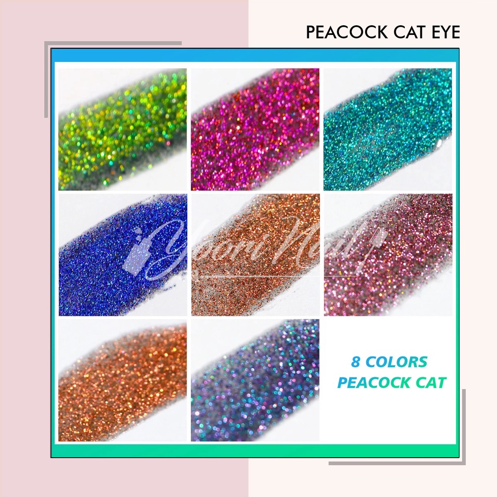 Peacock cat eye misscheering gel kutek cateye gel polish nail art nailart cat eye peacock