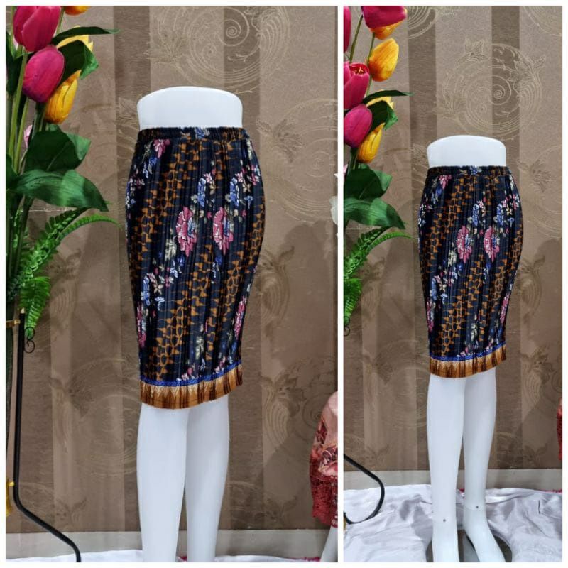 ROK BATIK PENDEK PLISKET BAWAHAN KEBAYA ROK PLISKET PENDEK ROK JUMBO