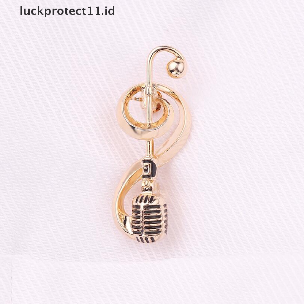 /Fashion Hot// Fashion// Mikrofon Antik Musik Note Bros Kerah Pin Wanita Korsase Topi Perhiasan Hadiah.