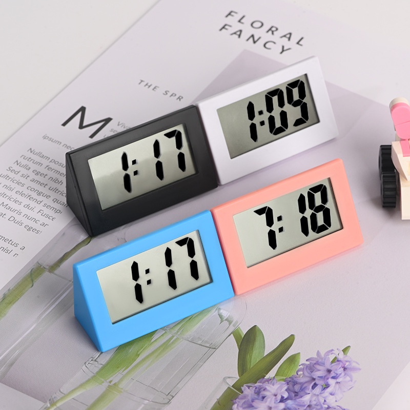 Jam Alarm LED Hemat Energi Mini Desktop Digital Clock Electronic Silent Clock Pajangan Waktu Perlengkapan Dekorasi Untuk Kamar Tidur Mobil Sekolah Kantor