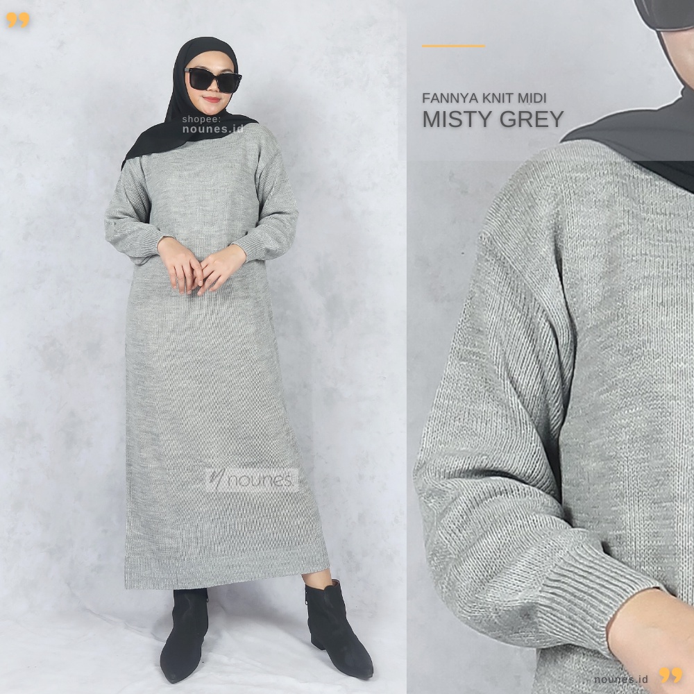 Nounes Fannya Knit Midi Dress Rajut