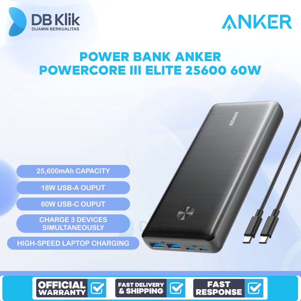 Jual Power Bank Anker Powercore Iii Elite W Anker A Shopee Indonesia