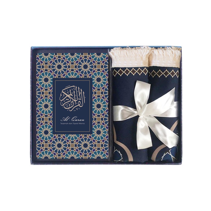 {FamilyStore} Sajadah Travel dan Al-Quran Serimpu Royaz Navy Berkualitas