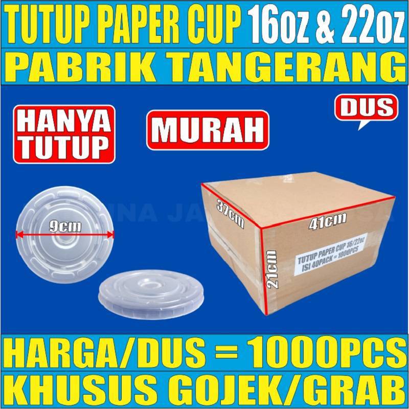 Tutup paper cup 16oz 22oz Dus 1000pcs hny lid gelas kertas 16 oz 22 oz Murah