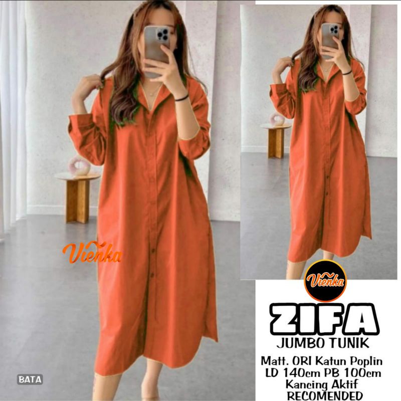 Zifa long tunik jumbo katun poplin ld 140 4XL