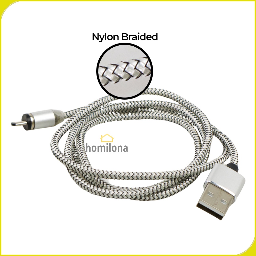 Kabel Charger Magnetic Micro USB 1 Meter TOPK CS1711 Gray