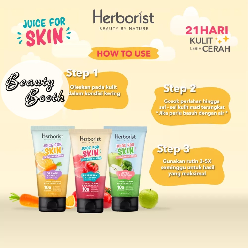 HERBORIST Juice For Skin Exfoliating Gel Scrub 150ml Body Scrub Gel