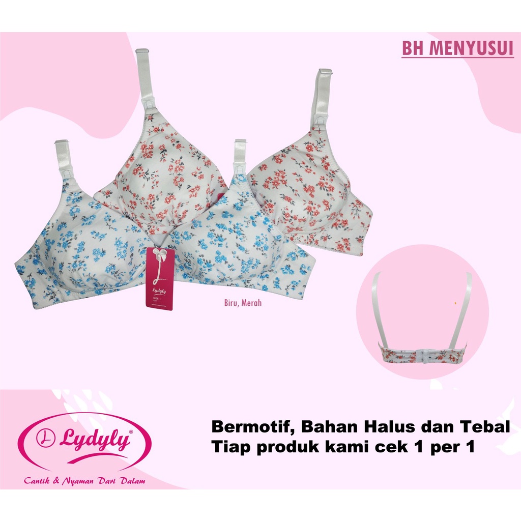 BH Menyusui Bermotif Bahan Tebal Lydyly Bra Menyusui Premium dengan 2 Kait Penutup