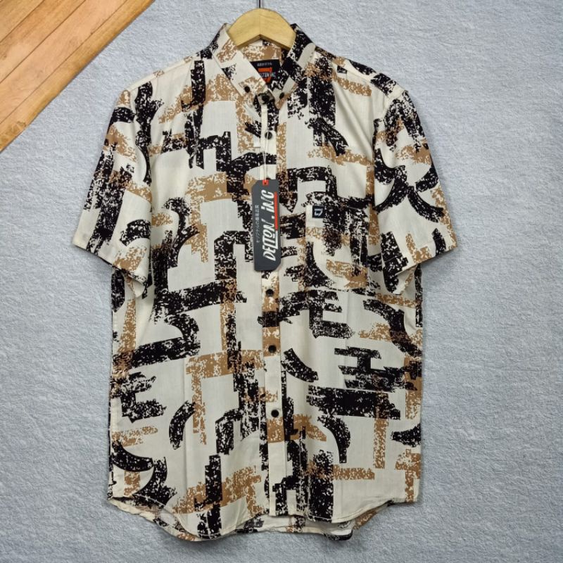 Kemeja Pria Motif Bunga tiedie Atasan Cowok Kemeja Rayon Pakaian Pria Casual Fashion Pria Murah